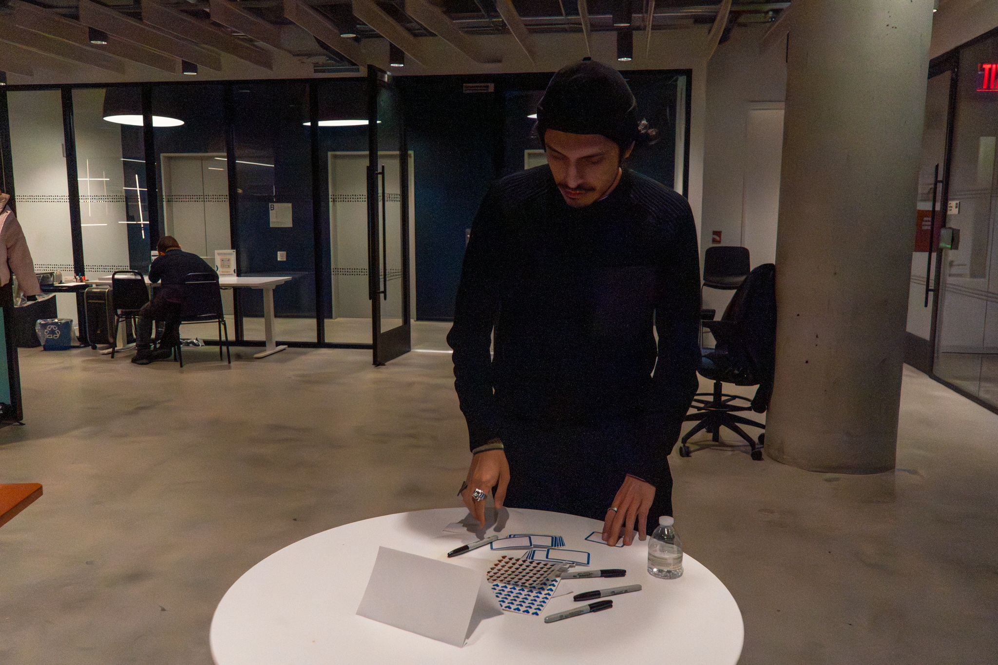Founder demoing devices to participants